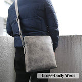Banuce Mens Small Leather Messenger Bag 9.7 Inch iPad Business Corss Body Shoulder Satchel Purse