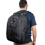 Dejuno Commuter Backpack Checkpoint-Friendly 15.6" Laptop Pocket - Black Grey, One Size