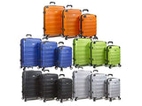 Dejuno Tahoma Lightweight 3-Piece Hardside Spinner Luggage Set-Orange