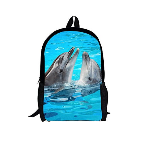 Children Back to School Bag Dolphins Print Customized Primary School Backpack