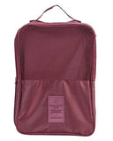 Damara Portable Mesh Business Trip Zipper Shoes Bag Travel Friends,Wine Red