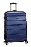 Rockland Melbourne Hardside Expandable Spinner Wheel Luggage, Blue, Checked-Large 28-Inch