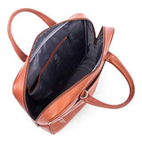 Bugatti Sartoria Medium Top Grain Leather Zipper Briefcase, Leather, Cognac