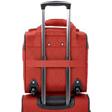 AmazonBasics Underseat Carry On Rolling Travel Luggage Bag - Red Quilted
