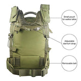 PANS Military Expandable Travel Backpack Tactical Waterproof Outdoor 3-Day Bag,Large,Molle System for School,Hiking,Camping,Trekking,Outdoor Sports,Work (Light-Green)