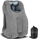 Betus Dreamer Comfort Inflatable Travel Pillow for Airplane - Ergonomic Design & Comfortable Neck Head Rest Pillow for Long Sleeping on Airplane Flight, Train Trip or Office Napping