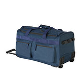 Olympia Luggage 22" 8 Pocket Rolling Duffel Bag (Navy / Gray)