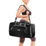 G4Free Gym Bag with Shoes Compartment Large 50L Sports Duffel Bag for Men and Women (Black)