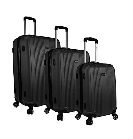 Mancini Santa Barbara Lightweight Spinner Luggage Set in Black
