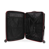 Hurley Swiper Hardside Spinner Check In Luggage 29", Black/Red