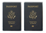 Set Of 2 Heavy Duty Clear Vinyl Plastic Passport Cover Holder Travel Made In Usa