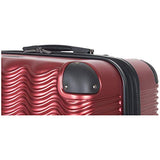 Kenneth Cole Reaction Wave Rush 28" Lightweight Hardside PET 8-Wheel Spinner Expandable Checked Suitcase, Warm Red
