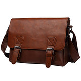 Berchirly Mens PU Leather Messenger Shoulder Bag Business Briefcase For Travel Coffee