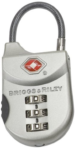 Briggs & Riley Travel Basics Tsa Cable Lock, Satin Nickel, One Size