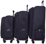 Delsey Luggage Cruise Lite Softside 3 Piece Set (21"/25"/29") Spinner Suitcase (Black)
