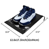 Shoe bags for Travel Storage Dust-Proof Drawstring with Window 18 pcs (Black)