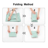 FUNFEL Travel Foldable Duffel Bag for Women & Men, Waterproof Lightweight travel Luggage bag for Sports, Gym, Vacation (Ⅲ-Mint Green)