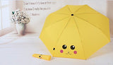 Finex Pokemon Pikachu Yellow Manual Tri-Fold Folding Compact Travel Rain Umbrella Uv Protection