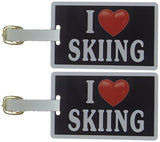 Tag Crazy I Heart Skiing Two Pack, Black/White/Red, One Size