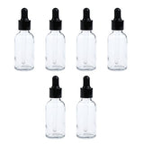 Baoblaze 6 Packs 50ml Refillable Glass Dropper Bottles - Multi-purpose Empty Essential Oil Vials