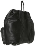 Leatherbay Leather Backpack With Pockets,Black,One Size