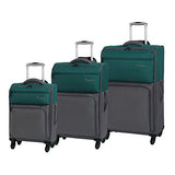 it luggage Duotone 4 Wheel Lightweight 3 Piece Set, Teal Green Steel Gray
