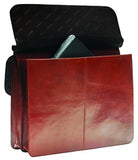 Mancini Leather Goods Luxurious Italian Leather Laptop Briefcase (Brown)