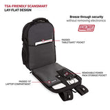 SwissGear 5358 ScanSmart Laptop Backpack, Fits 15 Inch Laptop, USB Charging Port (Black Stealth)