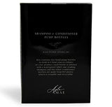 AylaMae Modern Refillable Shampoo and Conditioner Dispensers Black 500ml / 16.9oz PET Plastic Bottles with Leak Proof Pumps | Labels Printed Directly on Bottles