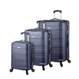 Regent Square Travel - 3 Piece Luggage Sets with Build-In TSA Lock and Spinner Goodyear Wheels – Mangusta, Hard Case (Asphalt)