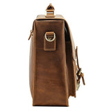 Polare Men'S Full Grain Leather Laptop Briefcase Messenger Bag Vintage Travel Case