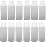 Creative Hobbies 1 Oz Natural Color LDPE Easy Squeeze Bottles with White Flip Top, Leak Free Dispenser Caps - Pack of 12