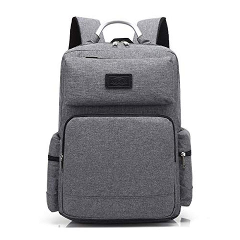 AUGUR 15.6”Classic Laptop Backpack Oxford Fabric Travel Rucksack for Men Women (Grey)