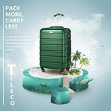 COOLIFE Luggage 3 Piece Set Suitcase Spinner Hardshell Lightweight TSA Lock (Dark green3)