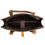 ECOSUSI High Density Canvas Real Leather Business Messenger Briefcase Laptop Bag Fit 15.6" Laptop