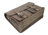 Vagabond Traveler 20" Super Large Full Grain Leather Briefcase Heavy 8Lb Lb08. Vintage Brown