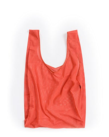 BAGGU Reusable Mesh Tote, Stylish and Eco-friendly Bag Ideal for the Gym or Beach, Poppy