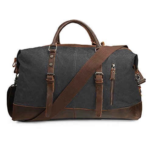 QingY Canvas Messenger Lunch Bag - Unisex Shoulder Bag - Vintage Military Style Satchel Bag for Work, Sport, School, Travel - Adjustable Shoulder