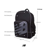 New Balance Men's and Women's Sporty Backpack600D Polyester Plain Weave, Black