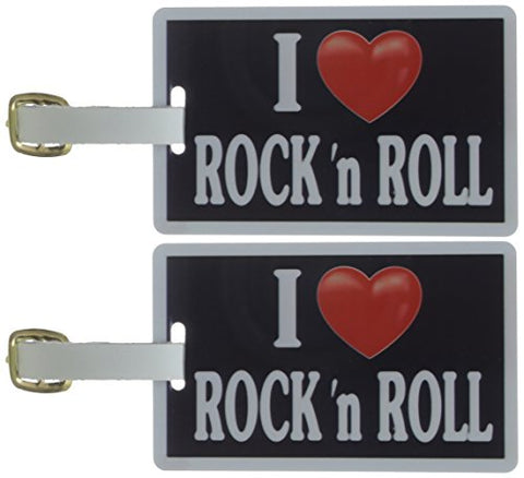 Tag Crazy I Heart Rock N Roll Two Pack, Black/White/Red, One Size