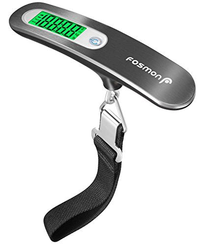Digital Luggage Scale, 110LB Portable Handheld Baggage Scale for Travel,  Suitcase Scale with hook, Battery Included with Overweight Alert, White  Backlight LCD Display - Silver 
