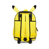 Pokemon Pikachu 16" Inch Yellow Rolling Backpack Luggage With Plush Ears