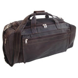 Piel Leather Large Duffel Bag, Chocolate, One Size