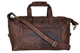Leather Travel Duffel Bag Overnight Weekend Luggage Carry On Airplane Underseat