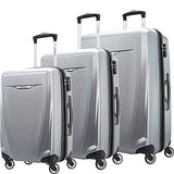 Samsonite 120751-1776 Winfield 3 DLX 3 Piece Set Spinner 20 Inch, 25 Inch, 28 Inch - Silver Bundle with Microbead Neck Pillow with Travel Pouch and Manual Luggage Scale