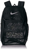 NIKE Brasilia Mesh Backpack 9.0, Black/Black/White, Misc