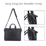 Banuce Black Cowhide Leather Briefcase for Men Soft 13 inch Laptop Business Tote Shoulder Messenger