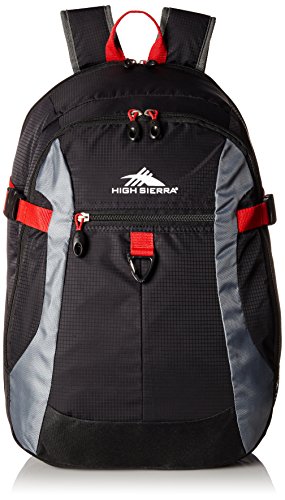 High Sierra Sportour Computer Backpack, Black/Charcoal/Crimson Red,
