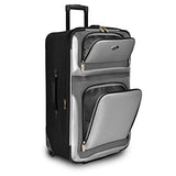 U.S. Traveler New Yorker 4-Piece Luggage Set in Silver Gray