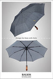 Balios Prestige Travel Folding Umbrella, Handmade Wood Handle, Auto Open & Close, Exquisite
